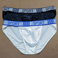 Men High Fork Briefs Mid Waist Elastic Breathable U Convex Underpants Ice Silk Men's Underwear Close Fitting Silky Shorts.