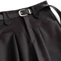 Gray Solid Office Lady High Waist Sashes Loose Straight Women's Pants Ankle-Length Trousers Suit Pants For Women Clothing 2025. 