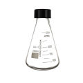 50-250ml Borosilicate Glass Erlenmeyer Flask with Black Screw Cap, Lab Conical Triangle Flask for Chemistry Experiment. 