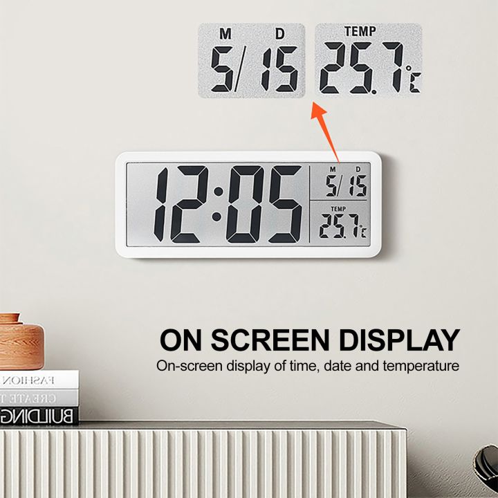 Digital Wall Clock Electronic Wall Mounted LCD Disply Clocks ...