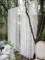 1pc YIYI Outdoor Lace Curtains German Style White Flower Sheer Rod Pocket Curtain. 
