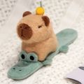 Capybara Slap Snap Wrap Capibara Plushie Wristband Bracelet Kawaii Cute Dog Cat Plush Toy Hand Ring Creative Funny Gift. 
