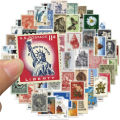 10/20/50 PCS All Different Postage Stamps Style Desc Stickers For Scrapbooking And  Journaling. 