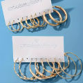Trendy Classic Mobius Ring Gold Color Hoop Earrings Retro Geometric Cross Twisted Circular Earring Set Women's Retro Jewelry.