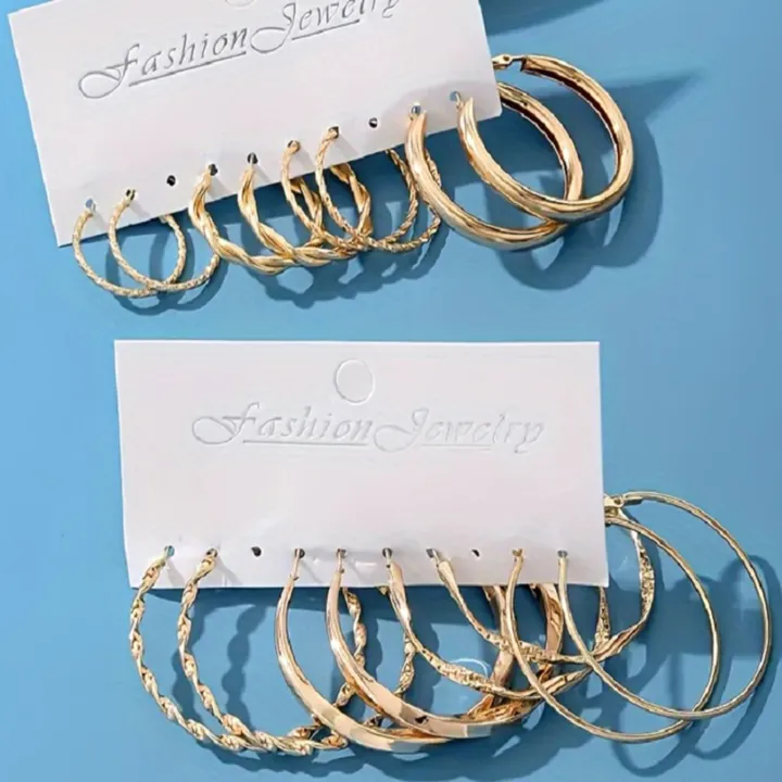 Trendy%20Classic%20Mobius%20Ring%20Gold%20Color%20Hoop%20Earrings%20Retro%20Geometric%20Cross%20Twisted%20Circular%20Earring%20Set%20Women's%20Retro%20Jewelry%20-%20Image%202
