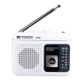 Retekess TR606 White Cassette Playback Radio FM/AM Portable  Voice Recorder Support Built-in/External Microphone Recording USB C. 