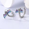 Woman Earring 925 Silver Original Eardrop Hoop Earring Sunflower Bee Bow Fashion Jewelry.