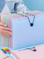 1 student file folder with cute transparent accordion style storage bag with 5 compartments for organizing tools. 