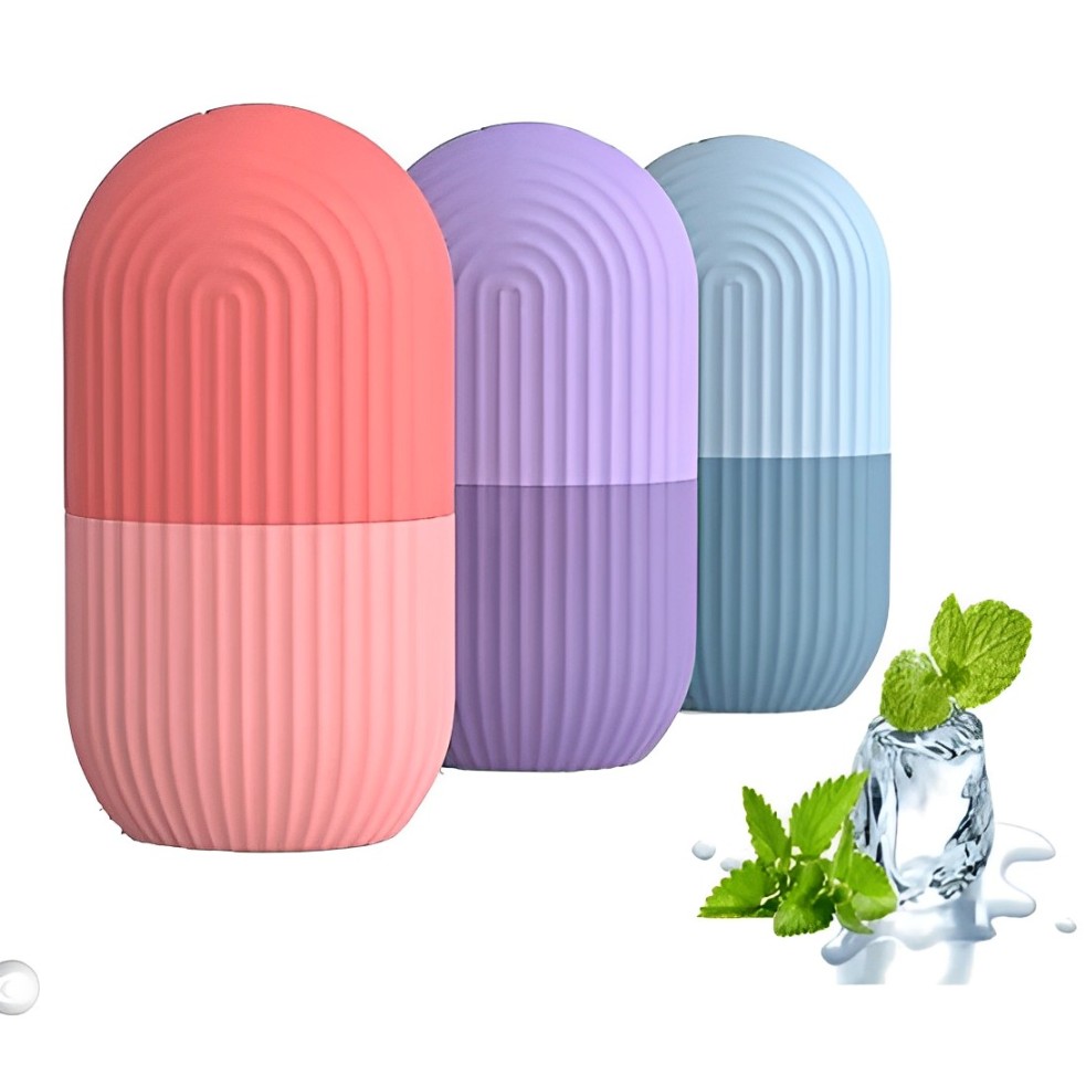Silicone Face Ice Cube Massage Roller - Beauty Products Capsule Mold (Multicolor)