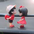Couple Cute Ornaments for Car, Car Decoration Cute Cartoon Couples Action, Cartoon Car Dashboard Decorations, Cute Lovely Kiss C. 