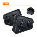 Universal Motorcycle Saddle Bags PU Leather Tool Bag w/Water Bottle Holder Cafe Racer Luggage Bag Waterproof For Cruiser Custom. 