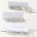 Fashion Geometric Hoop Earring Twisted Pattern Multi-Element Inlaid Imitation Pearl C-shaped Earring Women's Daily Party Jewelry.