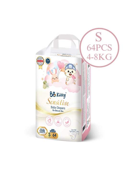 BB%20Kitty%20Ultra%20Absorptive%20Small%20S%20Size%2064%20pcs%20Baby%20Diapers%20%E2%80%93%20(1-5%20Months,%204-6kg)%20Magic%20Taped%20-%20Image%202