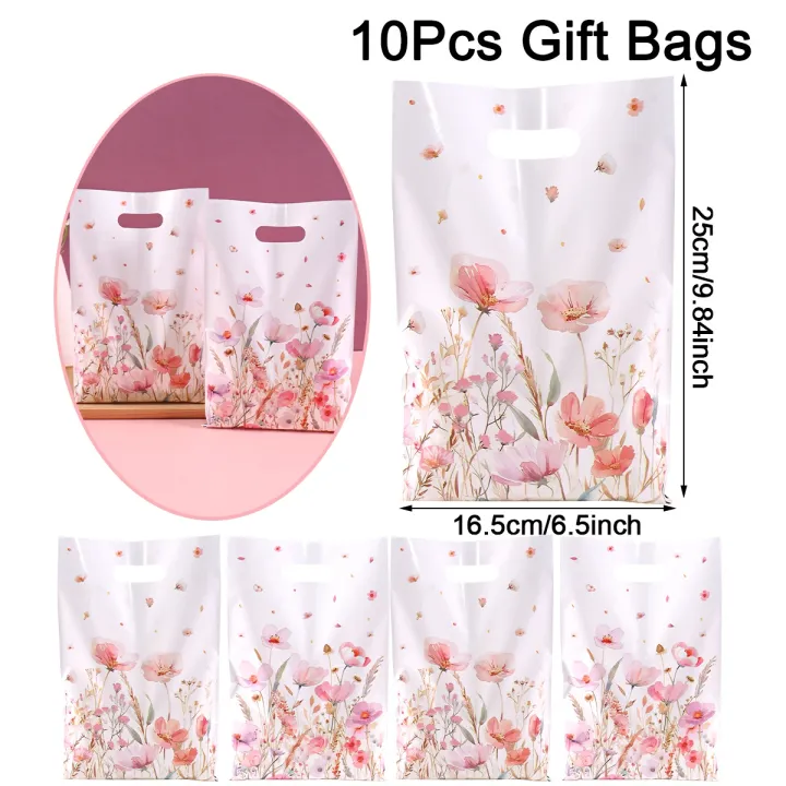 10/20/50pcs%20Spring%20Wildflowers%20Plastic%20%20Bags,%20Floral%20Grass%20Butterfly%20Design%20Handheld%20Bag%20for%20Wedding,%20Mother's%20Day,%20Birthday%20-%20Image%207