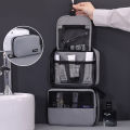 Men Foldable Toiletry Bag Travel Business Layered Multiple Pockets Cosmetic Makeup Cases Male Hanging Storage Organizer Wash Bag. 