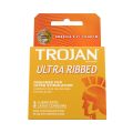 TROJAN Stimulations Ultra Ribbed Lubricated Condom, 3ct. 