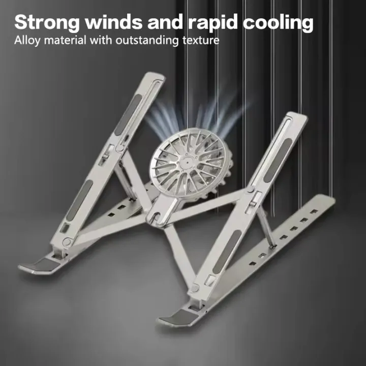 Aluminum%20Laptop%20Stand%20cooler%20Foldable%20Notebook%20Computer%20Cooling%20Pad%20Portable%20Stand%20For%20tablet,%20Laptop%20Stand%20with%20Fan%20-%20Image%202