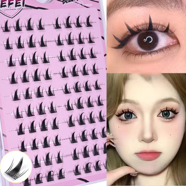 Self Adhesive DIY Lashes No Glue Needed Reusable Lash 5D Fluffy Cluster Eyelash Korean DIY Manga Lash Extension At Home