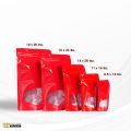 Thailandpacking foil ziplock bag (oval window punching) plastic bag red storage bag stand up pouch (50 bags per pack)-thailandpacking. 