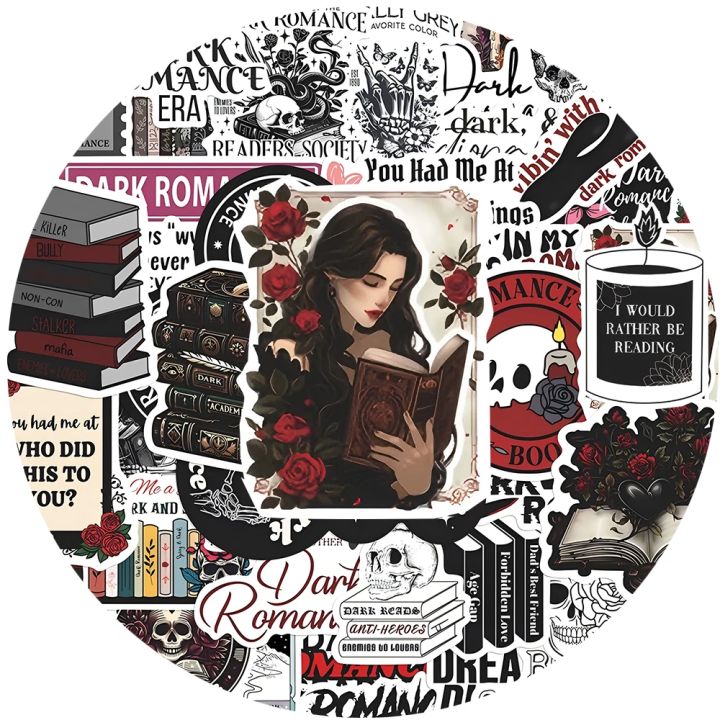 50Pcs Cartoon Dark Romance Reader Stickers Gothic Aesthetic Decals DIY ...