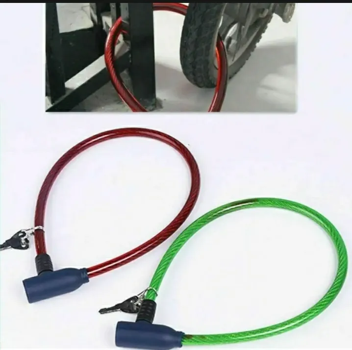 New Arrival High Wire Rubber Cycle Lock For safety And Secure With 3keys