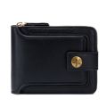 Vintage Men High Quality PU Leather Small Wallet Short Horizontal Zipper Coin Pocket Tri-fold Card Case Purse billetera hombre. 
