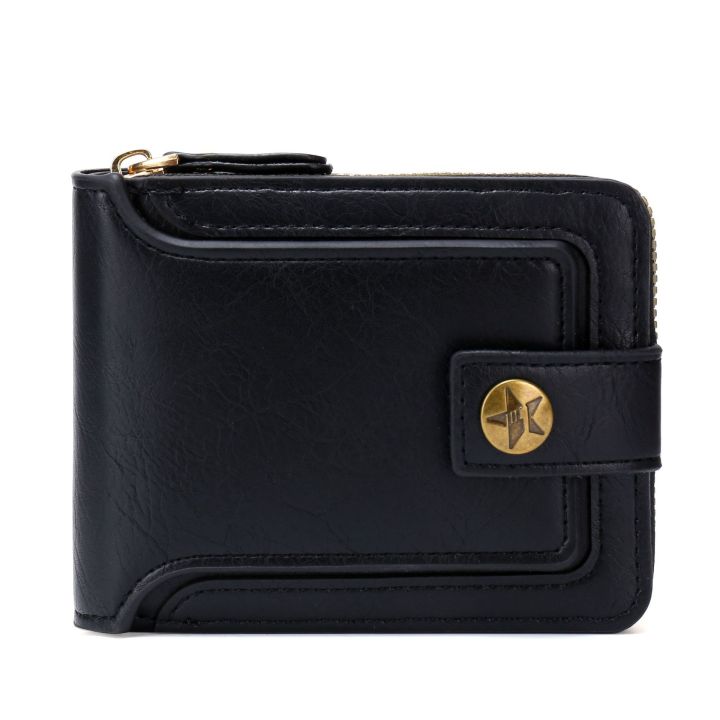Vintage%20Men%20High%20Quality%20PU%20Leather%20Small%20Wallet%20Short%20Horizontal%20Zipper%20Coin%20Pocket%20Tri-fold%20Card%20Case%20Purse%20billetera%20hombre%20-%20Image%207