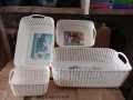 (PACK OF 4) Plastic Basket For Vagetablea Fruits Jewelery Multipurposes Storage Basket Food Basket and Fruit Basket. (Small-Medium- Large-Extra Large.). 
