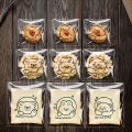 100pcs 3 In 1 Cute Cartoon Self-Sealing Baking Bags - Transparent & Versatile for Bread, Biscuits, and Pastries. 