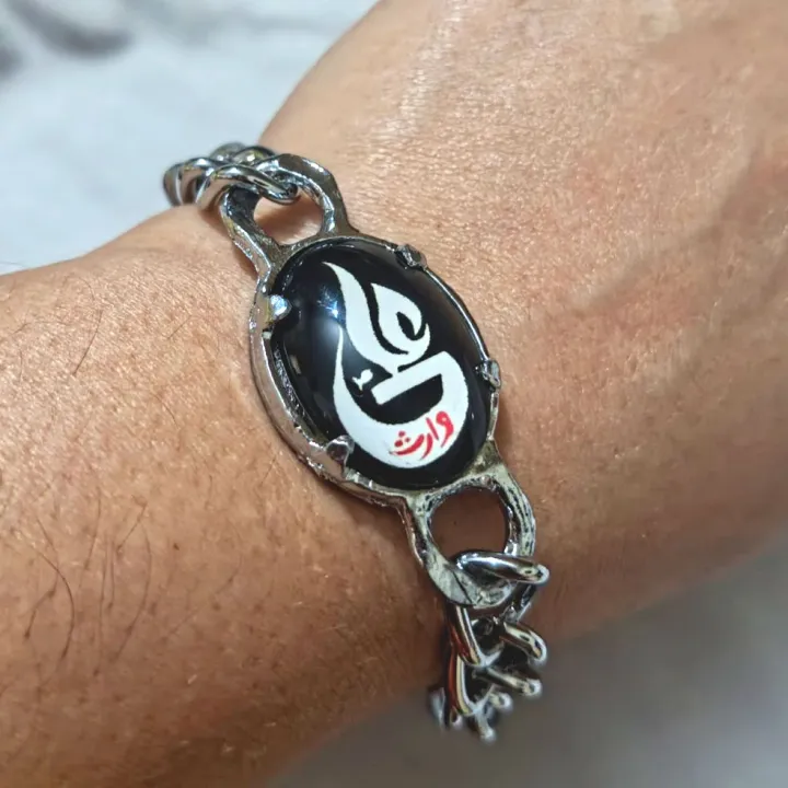 YA%20ALi%20(as)%20Black%20%20Aqeeq%20Zulfiqar%20Steel%20Silver%20Italian%20Bracelet%0ATopFashion%20High%20quality%20Imaam%20Ali%20Zulfikaar%20Black%20Stone%20Braclate%20For%20Men%20-%20Image%202
