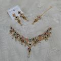 Jewelry set for girls in square shape jewellery set with Bindiya. 