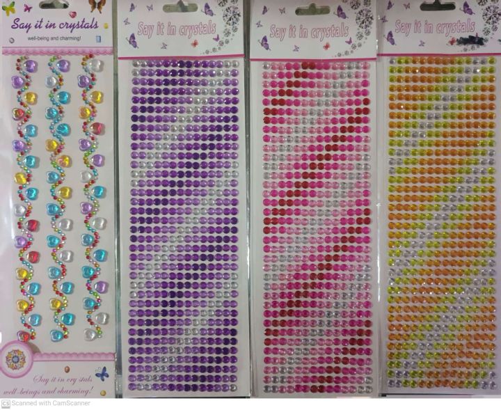 CRYSTAL BEADS STICKERS SHEETS FOR KIDS