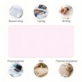 Pink White Polka Dot Large Gaming Mouse Pad XXL Extended Desk Mat Cute Spot Decor for Office Home.