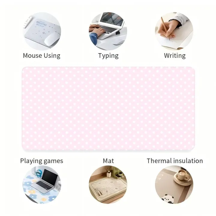 Pink%20White%20Polka%20Dot%20Large%20Gaming%20Mouse%20Pad%20XXL%20Extended%20Desk%20Mat%20Cute%20Spot%20Decor%20for%20Office%20Home%20-%20Image%206