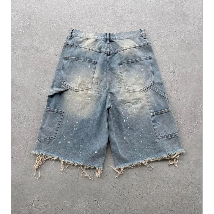 Summer%20men's%20loose%20straight%20denim%20shorts%20with%20high%20street%20splatter%20ink%20and%20raw%20hem%20breathable%20and%20stylish%20for%20daily%20outdoor%20wear%20-%20Image%206