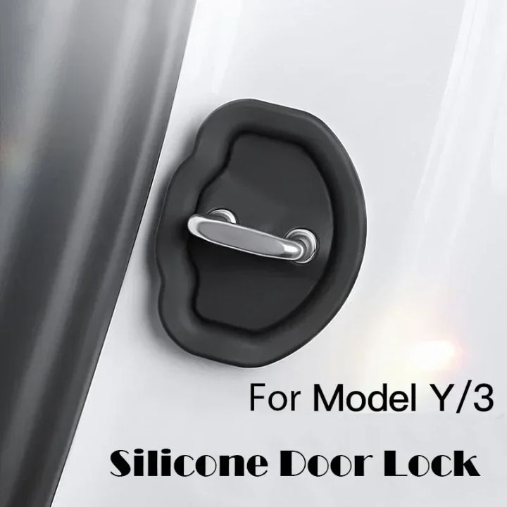 1/4pcs%20For%20Tesla%20Model%203/Y%20Car%20Door%20Mute%20Damping%20Cushion%20Silicone%20Door%20Lock%20Buckle%20Car%20Door%20Anti-collision%20Protective%20Cover%20-%20Image%203