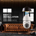 V380 Full HD 1080P Wireless LED PTZ IP Bulb Camera With NIGHT VISION, Wide Angle, Two-way Audio. 