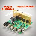 4 Transistor Board hifi stereo Large Power Amplifier AC 18-24V Digital Audio 100W+100W Dual Subwoofer Power Amplifier Board 4 Channel Hi-Fi Home Entertainment Stereo Amplifiers.