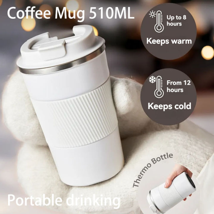 380/510ML Stainless Steel Car Thermal Cup Coffee Cup for Outdoor Sports Cold and Heat Thermal Mug Tumbler Insulated Flask Water