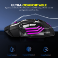 FunBug 7 Buttons Mechanical Gaming Mouse RGB with 4-Levels DPI Control - 7 Light Wired USB Optical Mouse with Side Buttons - Mouse with Pad for PC, Laptop, Computer, Gaming, Pubg Mobile - Black. 