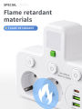 EU plug and socket 4 sockets, multi plug wall power plug and socket without extension cable or USB and Type-C port. 