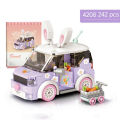 Rabbit Car Building Block Set DIY Cartoon Car Model Assembly Bricks Children's Toy  Suitable for Home Decoration Ornaments. 