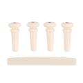 4pcs Acoustic Bass Guitar Bridge Pins+Saddle ABS Plastic Bridge Pins Saddle for Bass Guitar Replacement. 