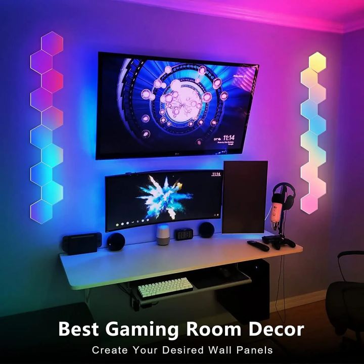 Smart LED Hexagon Wall Lights,Light Panels,WiFi RGBIC Home Decor