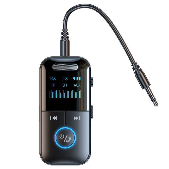 Bluetooth%205.4%20Receiver%20Transmitter%203.5mm%20AUX%20Audio%20Receiver%20Support%20TF%20Card%20Wireless%20Audio%20Adapter%20With%20Mic%20LED%20Digital%20Display%20-%20Image%207