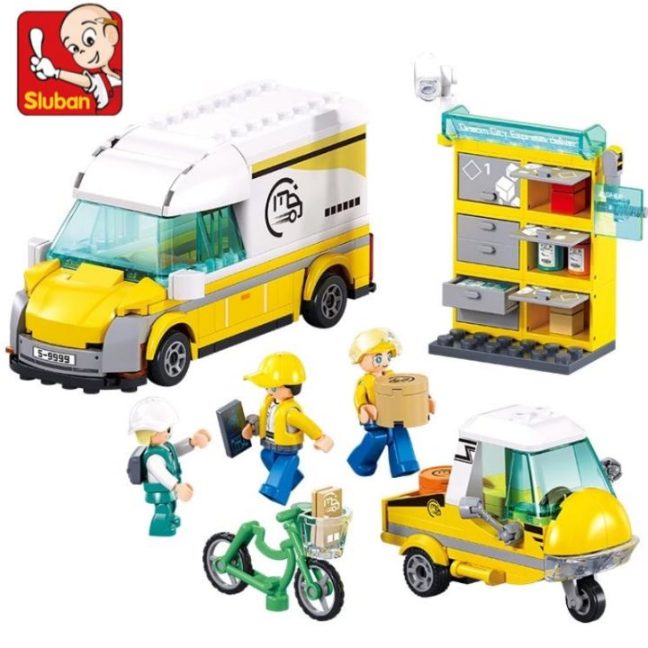 255PCS Express Processing System Container Truck Model Building Blocks - Educational Delivery Vehicle Car Toy for Children