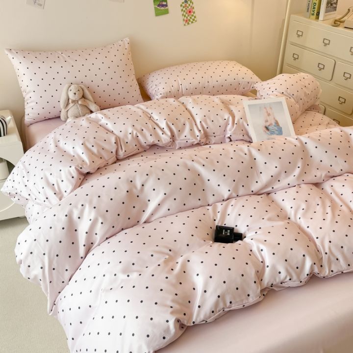 3pcs%20Satin%20Duvet%20cover%20set%20(1*Duvet%20Cover%20+%202*Pillowcase,%20Without%20Core),%20Black%20dot%20print%20Bedding%20Set,%20Soft%20Comfortable%20-%20Image%207
