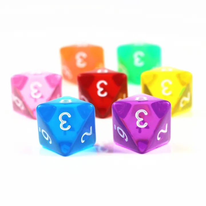 10Pcs%20D8%20Transparent%20Color%20Dice%20Set,%20Plastic%208%20Sided%20for%20Role%20Playing%20Board%20Games%20-%20Gaming%20Accessories%20-%20Image%202