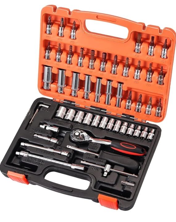 53 Pcs CR-V Screwdriver Bits Multifunctional Wrench Socket set Toolbox Hand Tools Hardware Kit Tool Set