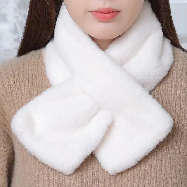 Korean%20Winter%20Faux%20Rabbit%20Fur%20Scarf%20Women%20Girls%20Scarf%20Soft%20Plush%20Scarves%20Solid%20Color%20Neck%20Collar%20Warmer%20Stuff%20Christma%20Gift%20-%20Image%202